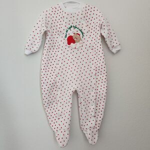 Vintage Mine Alone Gender Neutral Christmas Footie Pajamas Large 19 to 26lbs USA